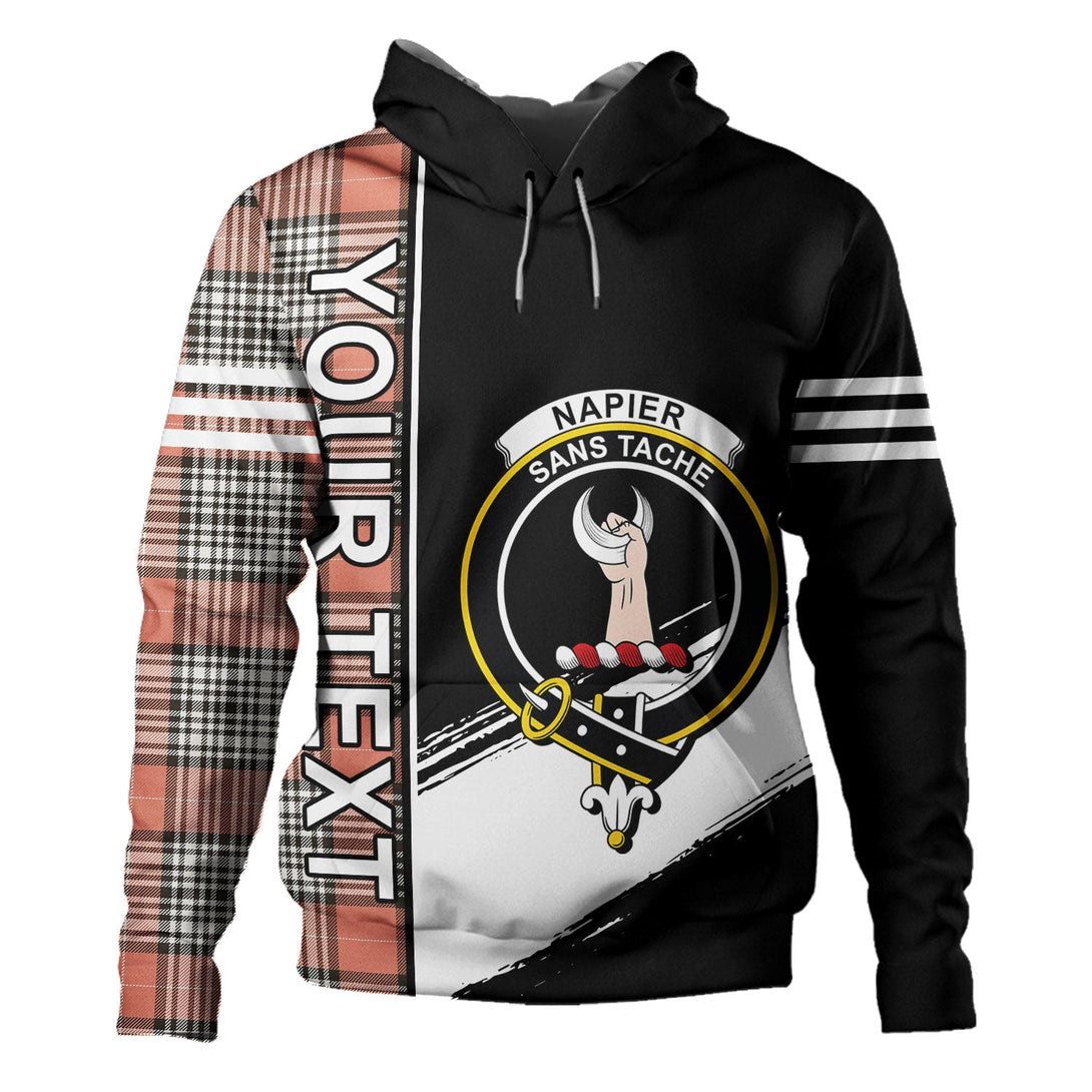 Napier Rose Weathered Clan Badge Tartan Hoodie Quarter Style Personalized