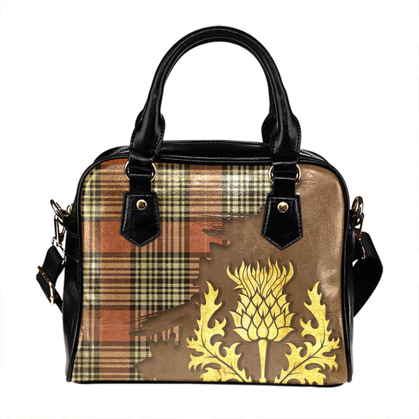 Napier Rose Weathered Tartan Shoulder Handbag Thistle Oldest Style