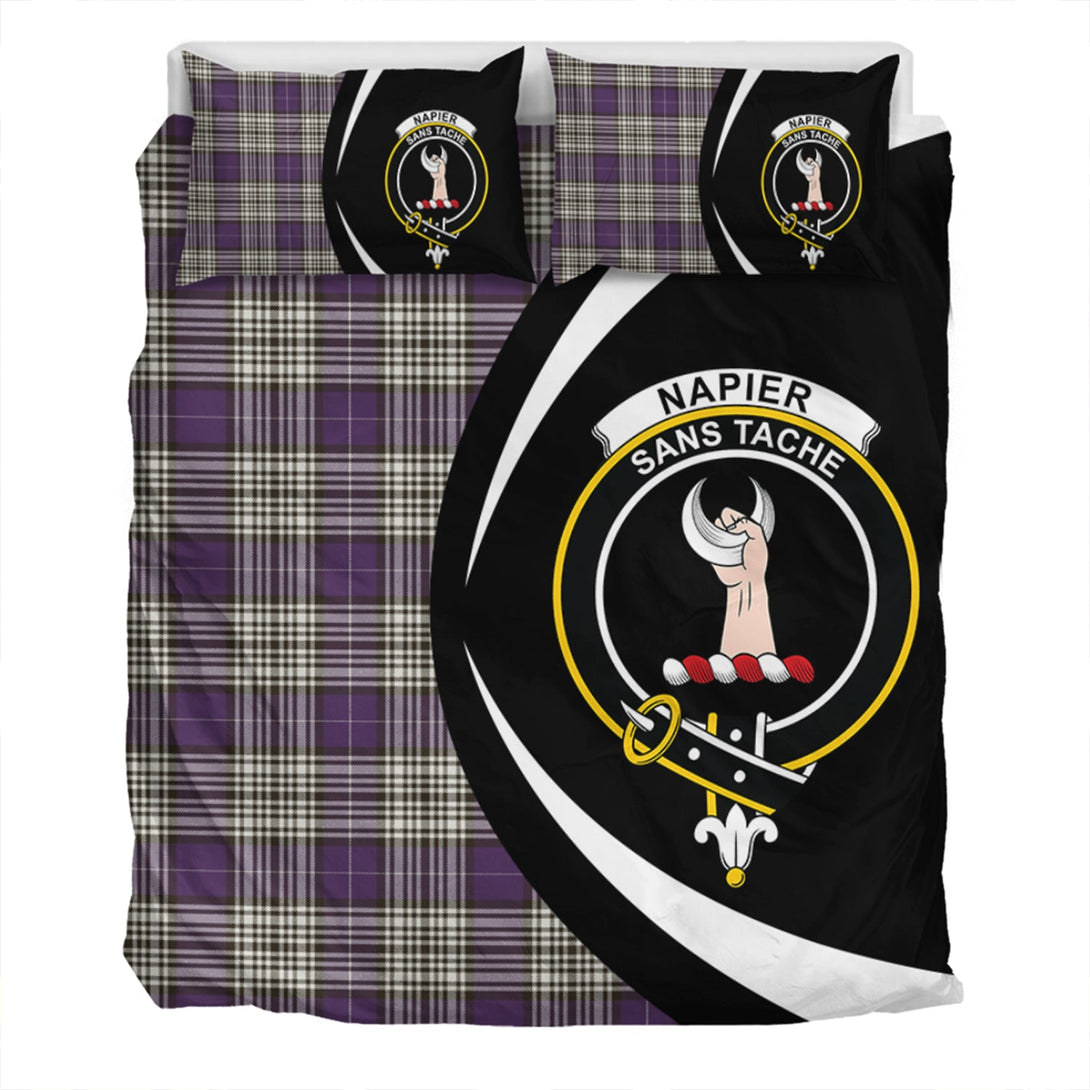 Napier Weathered Clan Badge Tartan Bedding Set Circle Style