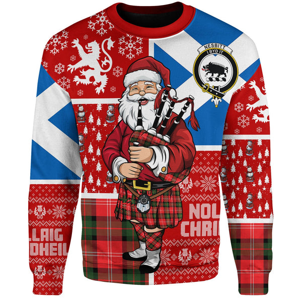 Nesbitt Modern Clan Badge Tartan Sweatshirt Scotland Christmas Santa