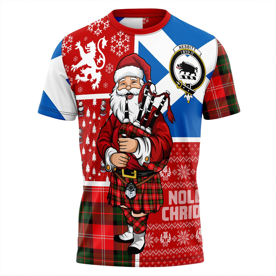 Nesbitt Modern Clan Badge Tartan T-Shirt Scotland Christmas Santa