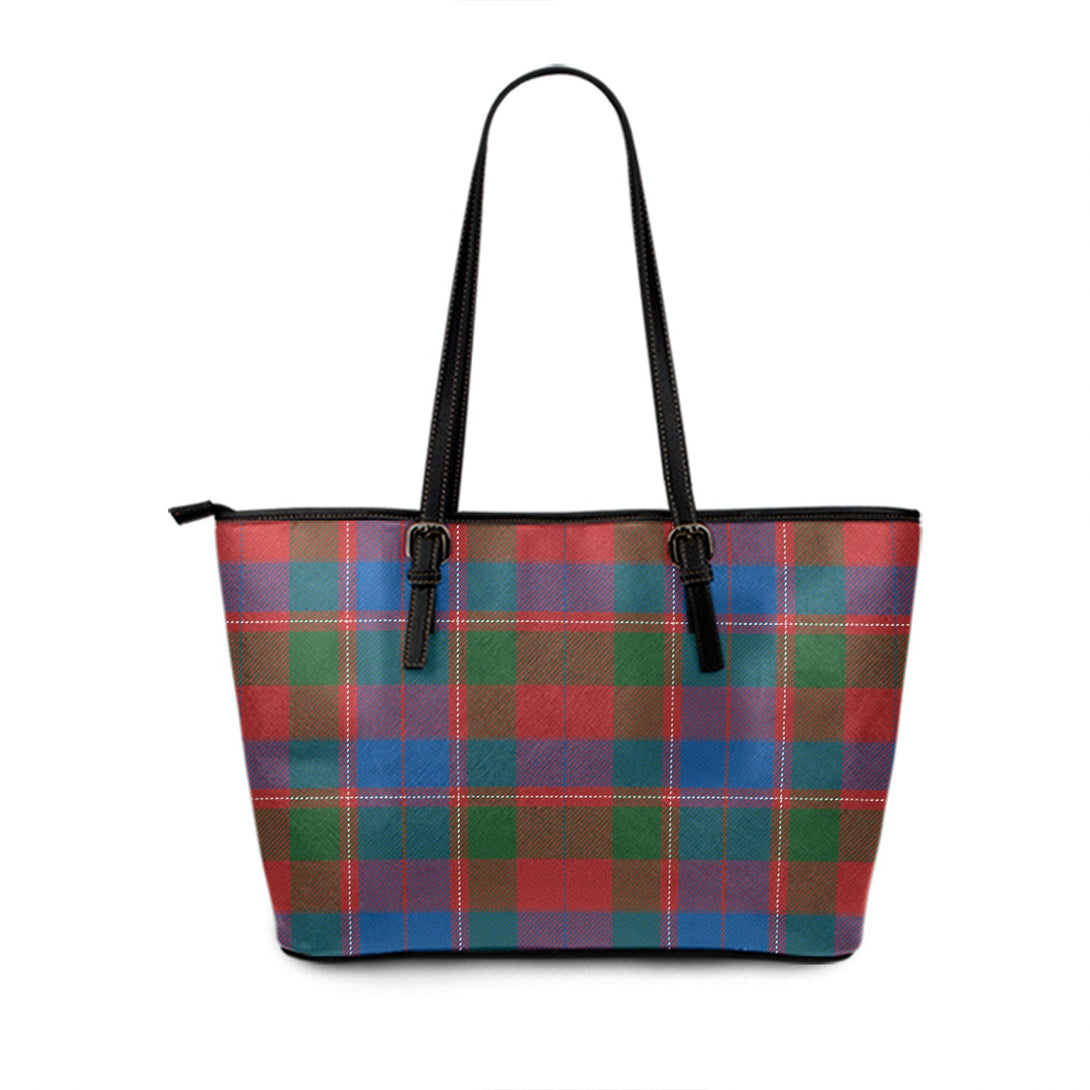 Nethybridge Ancient Tartan Leather Tote Bag