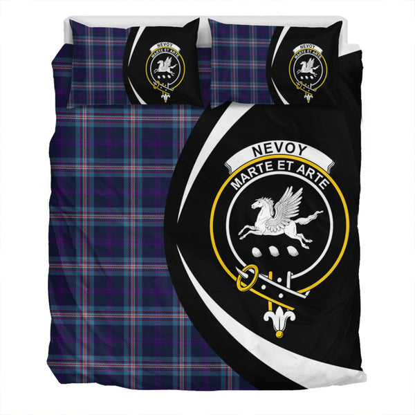 Nevoy Clan Badge Tartan Bedding Set Circle Style