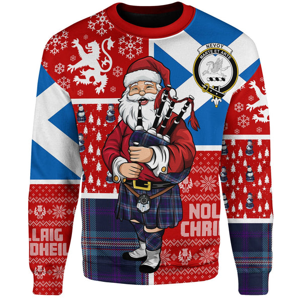 Nevoy Clan Badge Tartan Sweatshirt Scotland Christmas Santa