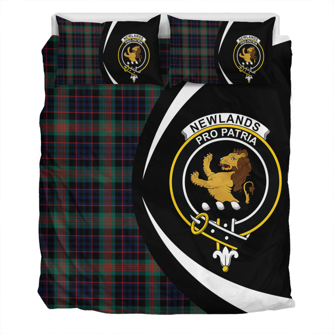 Newlands (Walker Newlands) Modern Clan Badge Tartan Bedding Set Circle Style