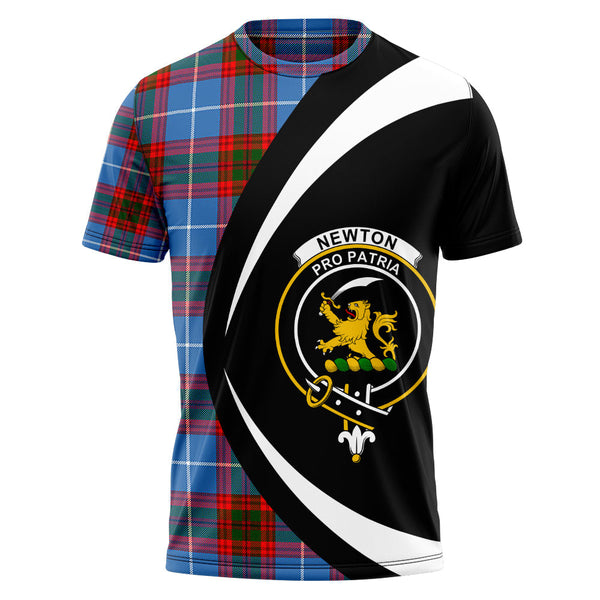 Newton Clan Badge Tartan T-Shirt Circle Style Personalized