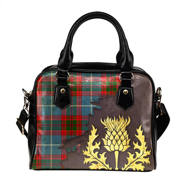 Newton Tartan Shoulder Handbag Thistle Oldest Style