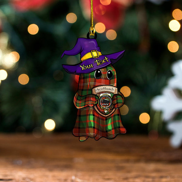 Nisbet (Nisbit) Ancient Clan Badge Tartan Wood Acrylic Ornament Halloween Ghost