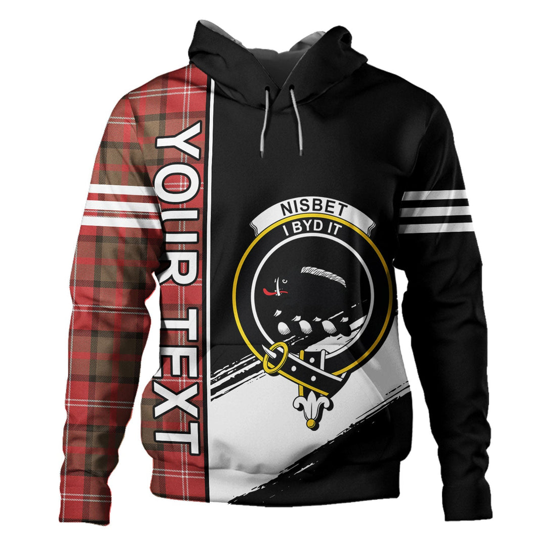 Nisbet (Nisbit) Weathered Clan Badge Tartan Hoodie Quarter Style Personalized