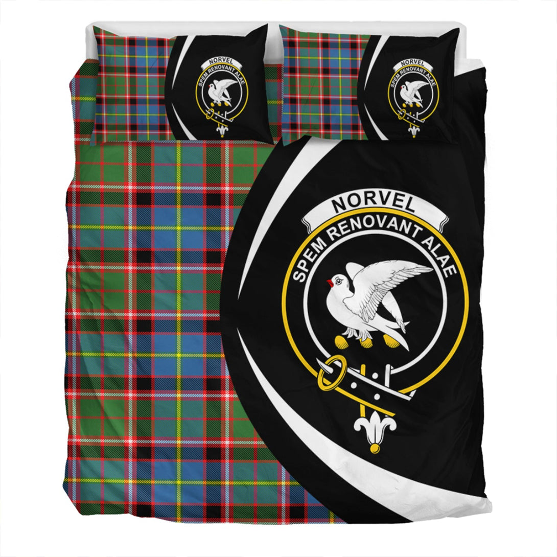 Norvel Clan Badge Tartan Bedding Set Circle Style