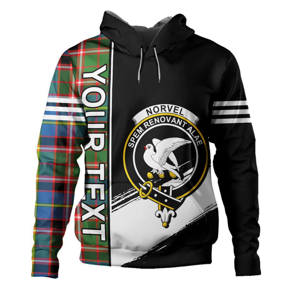 Norvel Clan Badge Tartan Hoodie Quarter Style Personalized