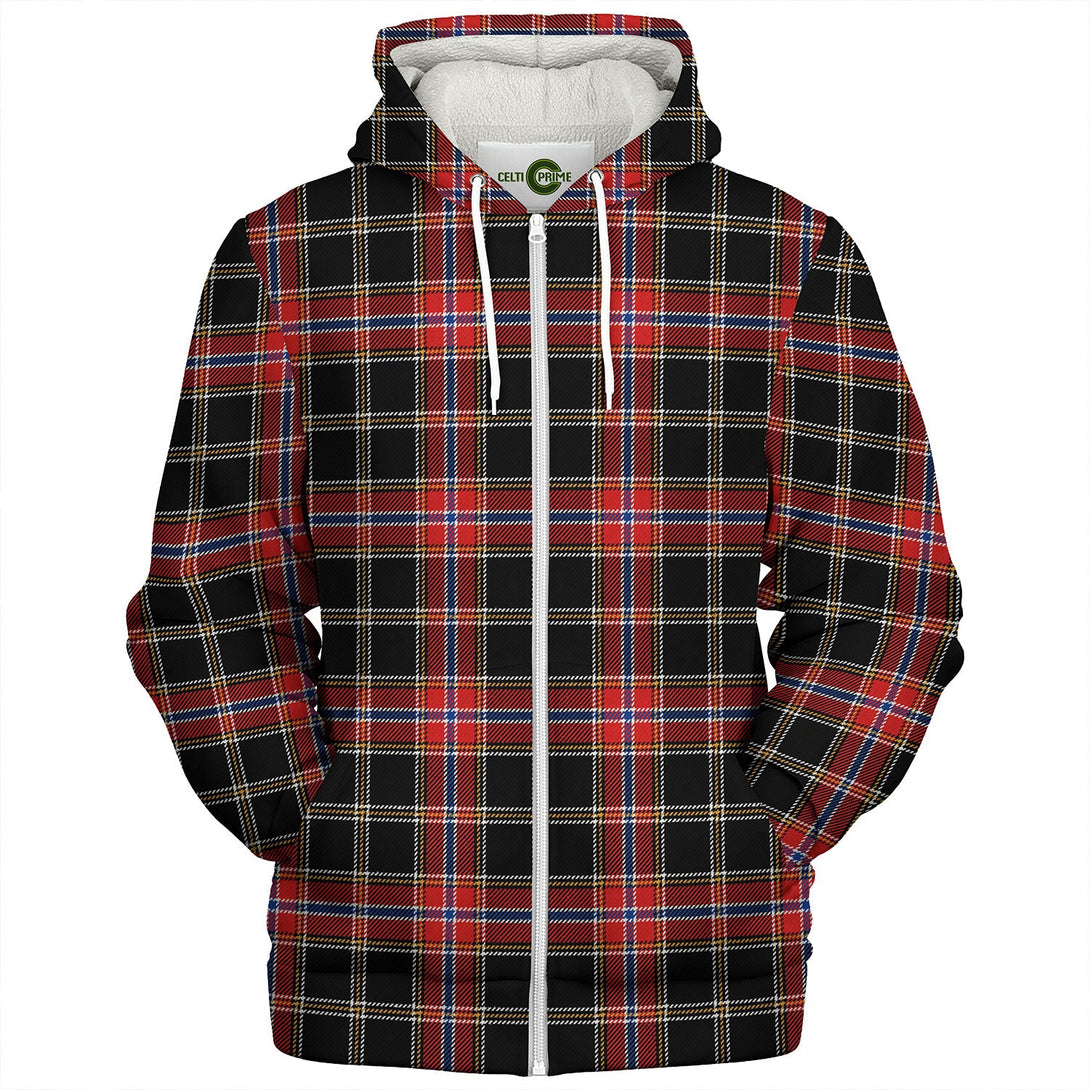 Norwegian Night Modern Tartan Sherpa Hoodie