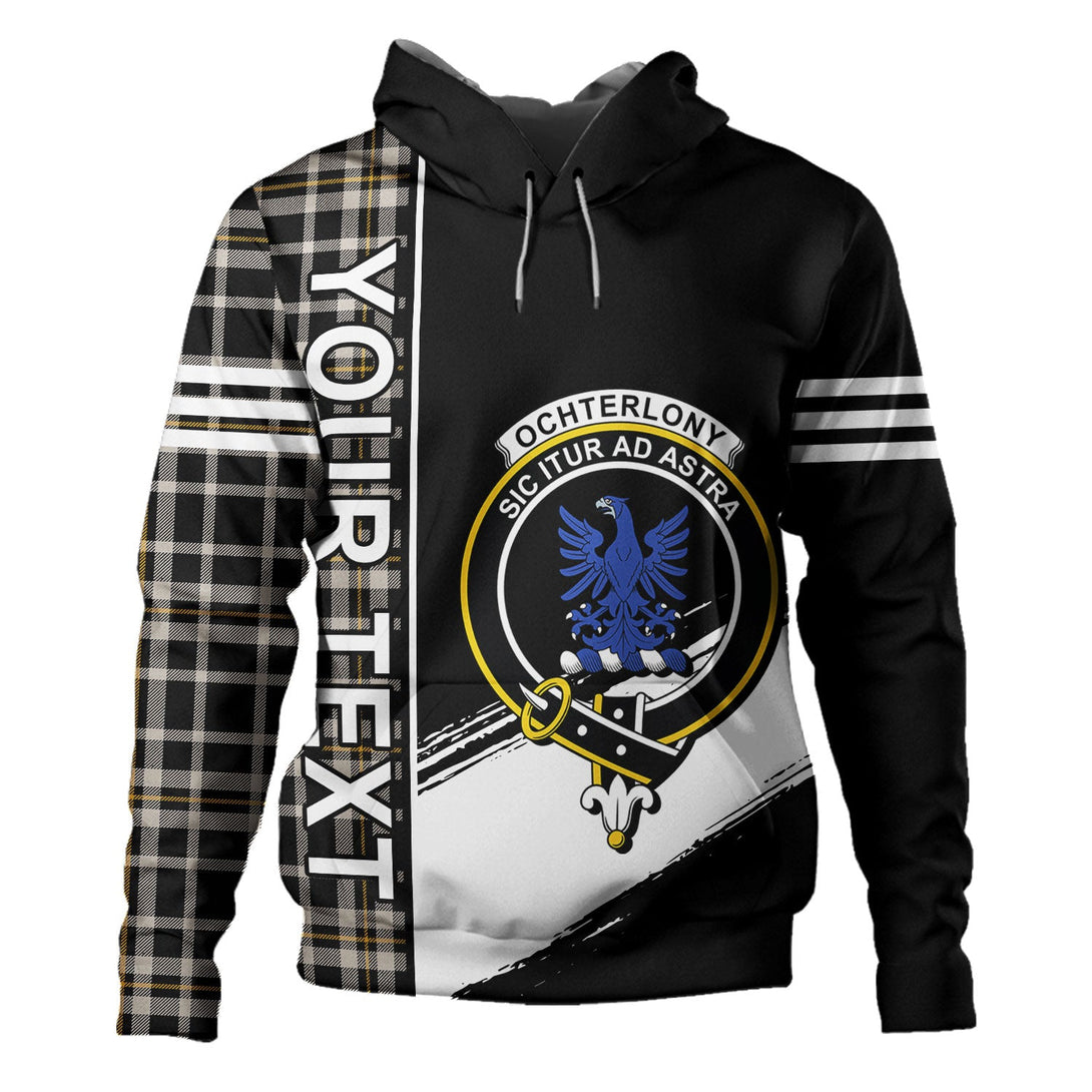 Ochterlony (Auchterlony) Ancient Clan Badge Tartan Hoodie Quarter Style Personalized