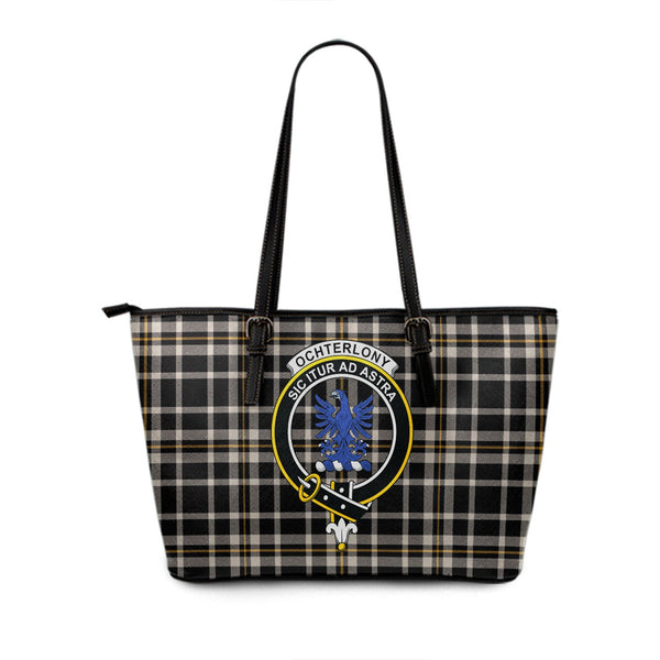 Ochterlony (Auchterlony) Ancient Clan Badge Tartan Leather Tote Bag