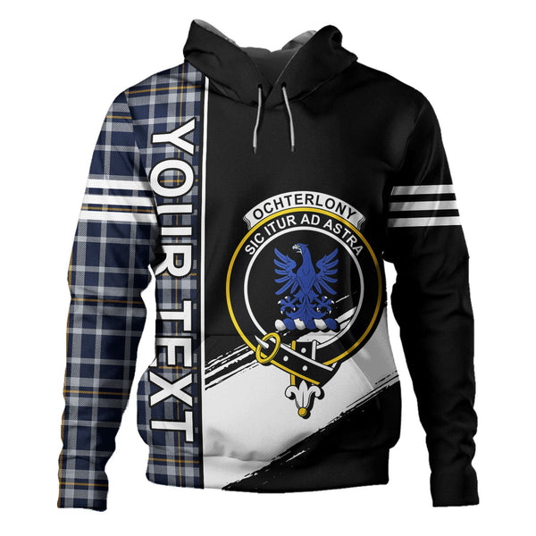 Ochterlony (Auchterlony) Modern Clan Badge Tartan Hoodie Quarter Style Personalized