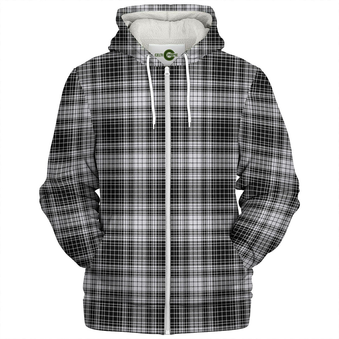 Ogilvie Black - White Tartan Sherpa Hoodie