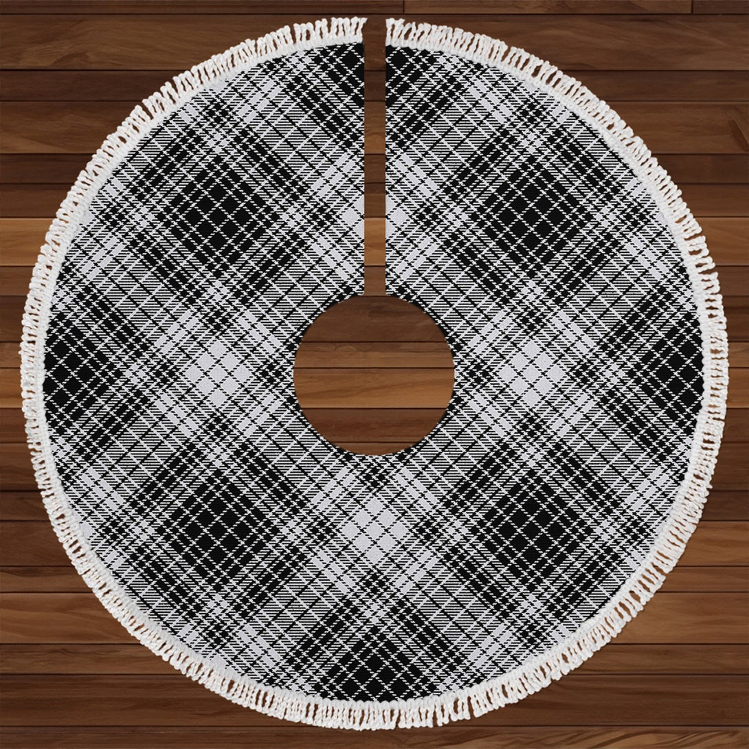 Ogilvie Black - White Tartan Christmas Tree Skirt