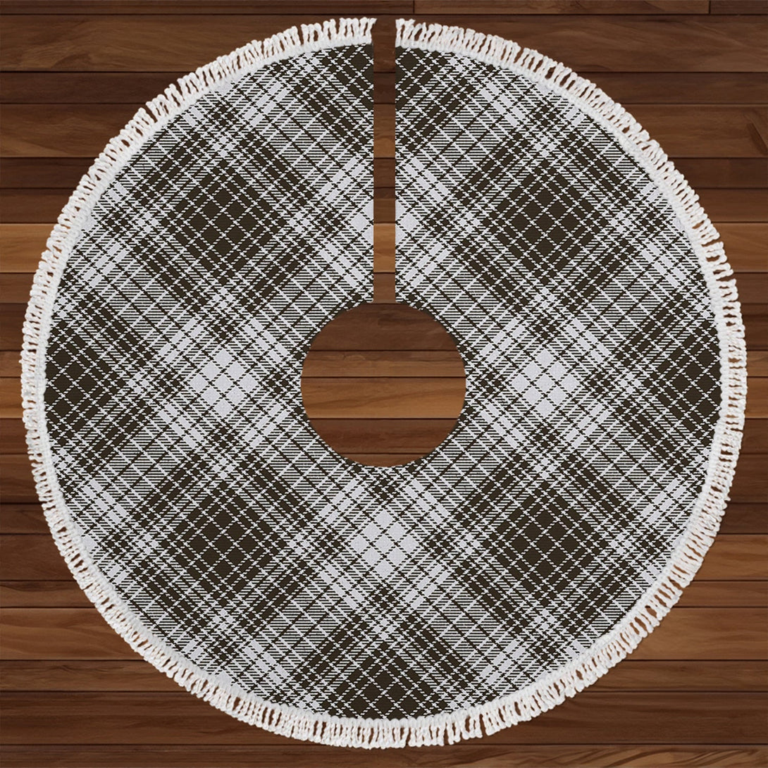 Ogilvie Black - White Weathered Tartan Christmas Tree Skirt