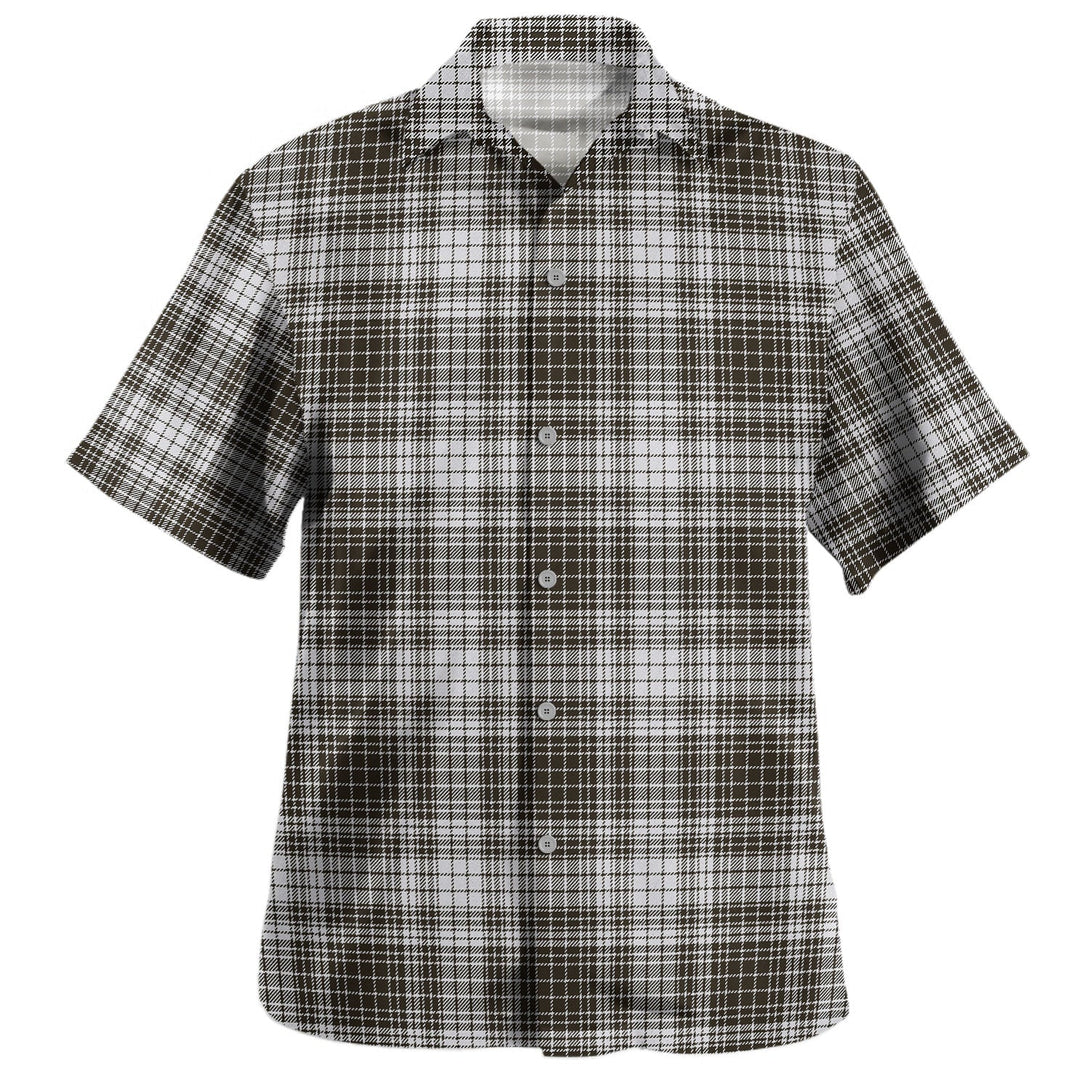 Ogilvie Black - White Weathered Tartan Hawaiian Shirt