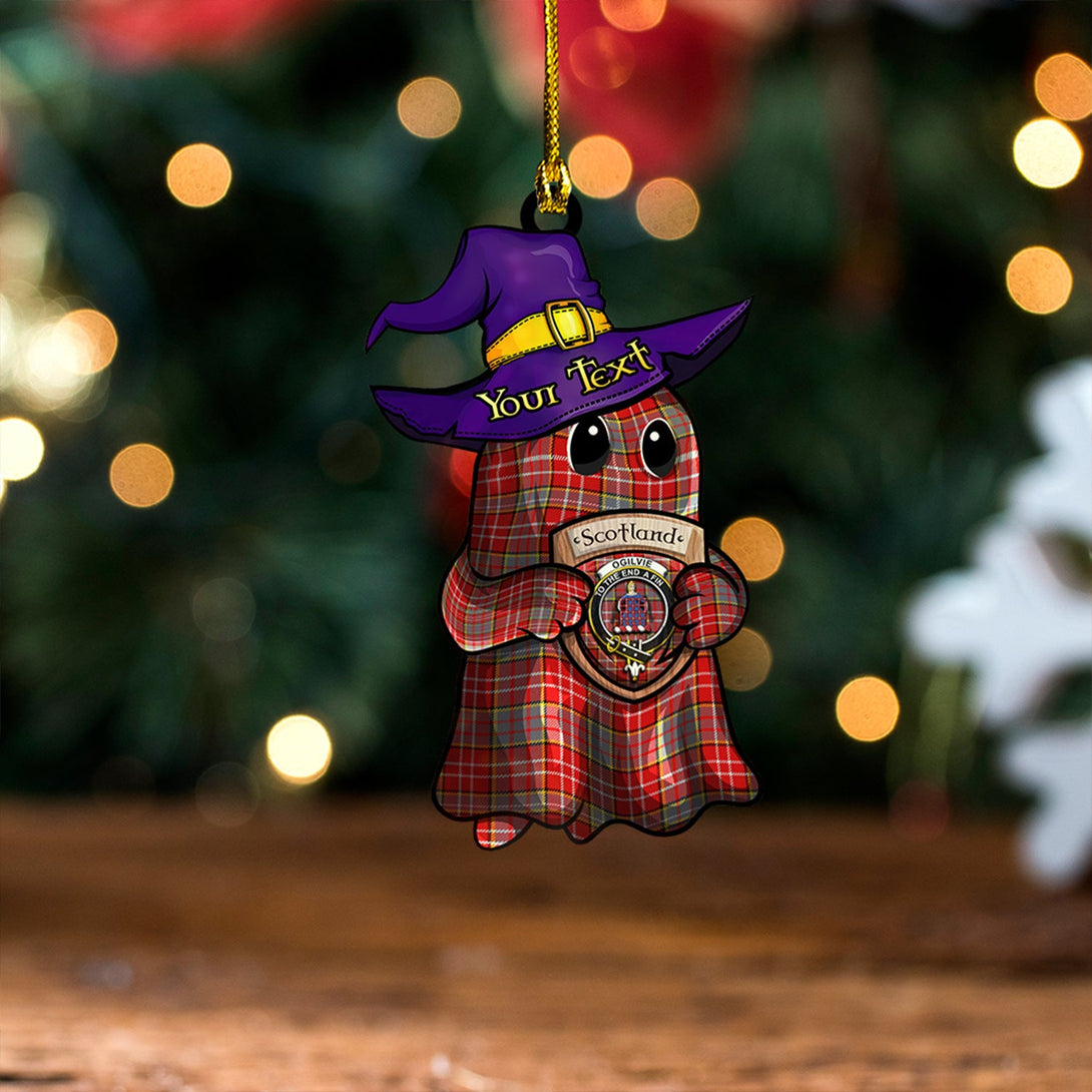 Ogilvie Modern Clan Badge Tartan Wood Acrylic Ornament Halloween Ghost