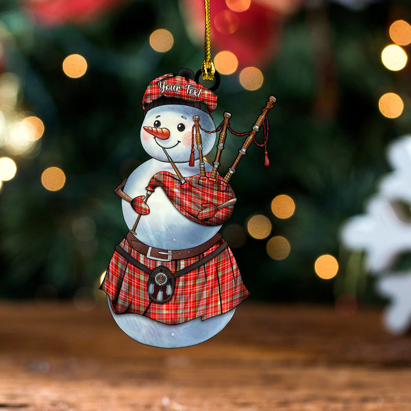 Ogilvie Modern Clan Badge Tartan Wood Acrylic Ornament Snowman Bagpipe Personalized