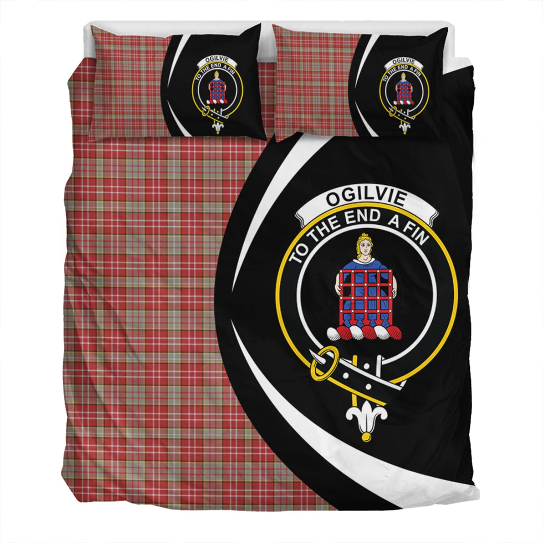 Ogilvie Weathered Clan Badge Tartan Bedding Set Circle Style