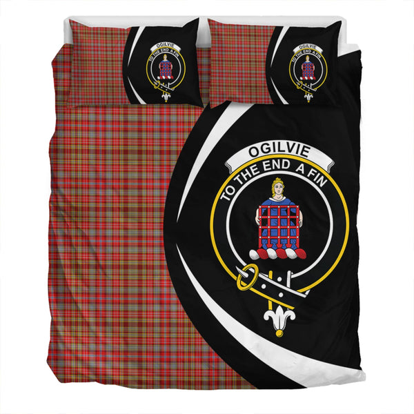 Ogilvie of Airlie Modern Clan Badge Tartan Bedding Set Circle Style