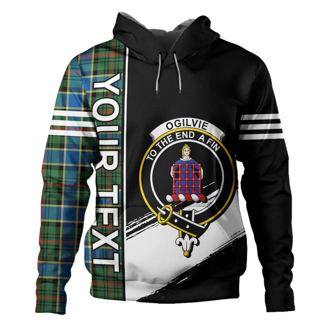 Ogilvie of Inverarity (Wilson) Ancient Clan Badge Tartan Hoodie Quarter Style Personalized