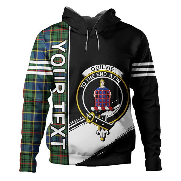 Ogilvie of Inverarity (Wilson) Modern Clan Badge Tartan Hoodie Quarter Style Personalized