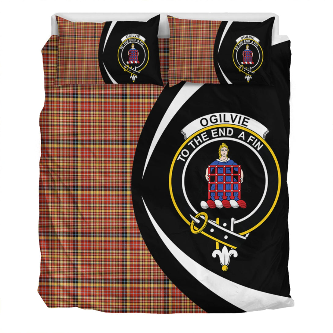 Ogilvie of Strathallan Ancient Clan Badge Tartan Bedding Set Circle Style