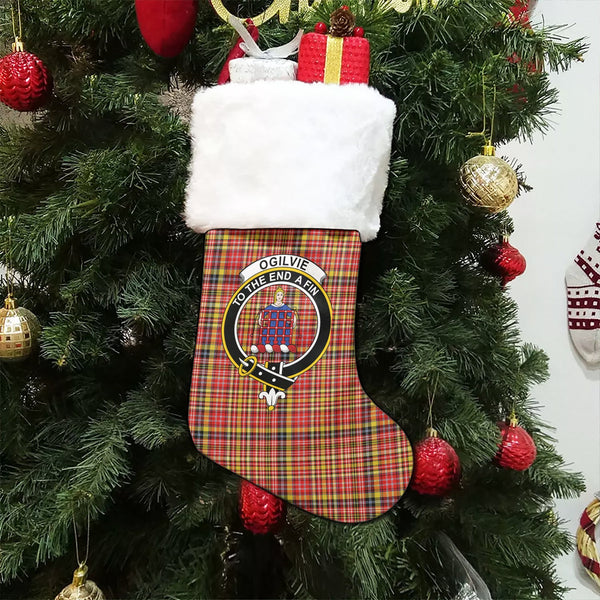 Ogilvie of Strathallan Modern Clan Badge Tartan Christmas Stocking