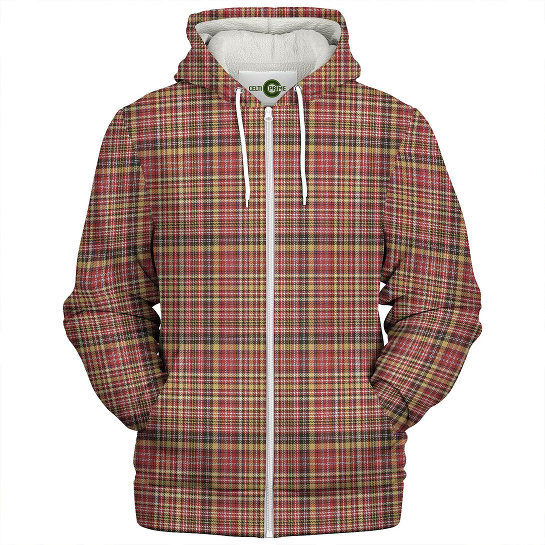 Ogilvie of Strathallan Weathered Clan Badge Tartan Sherpa Hoodie