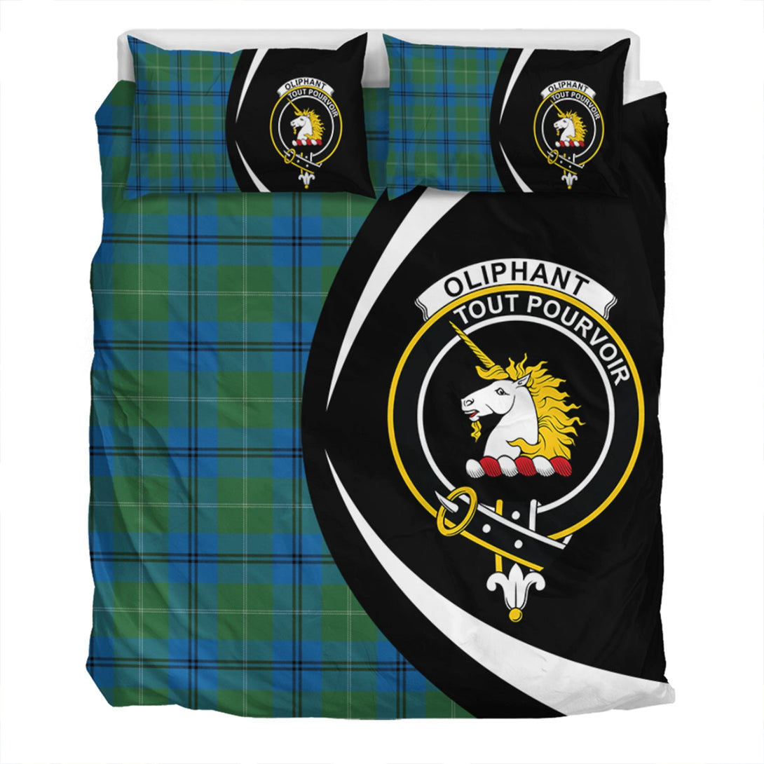 Oliphant Ancient Clan Badge Tartan Bedding Set Circle Style