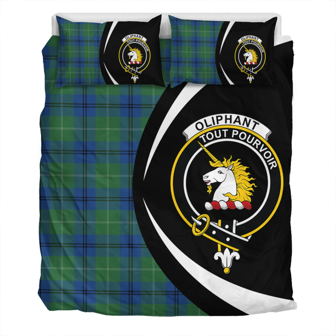 Oliphant Modern Clan Badge Tartan Bedding Set Circle Style