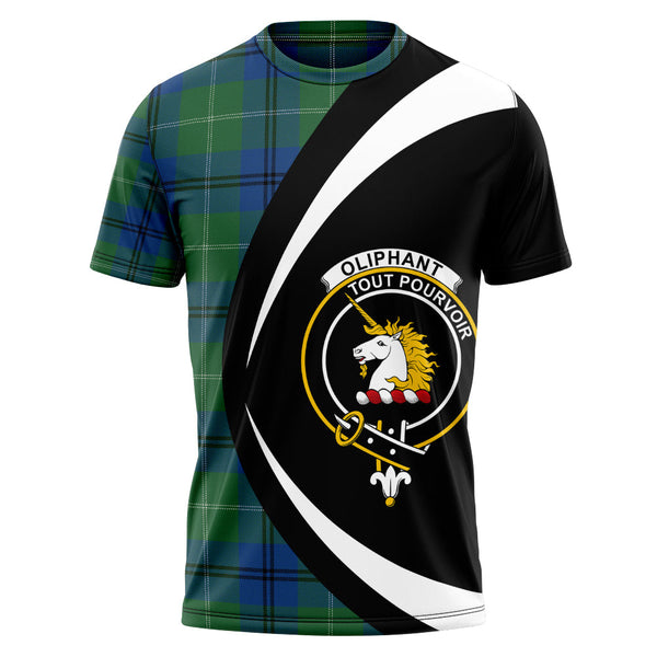 Oliphant Modern Clan Badge Tartan T-Shirt Circle Style Personalized