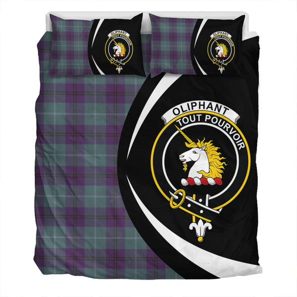 Oliphant Weathered Clan Badge Tartan Bedding Set Circle Style