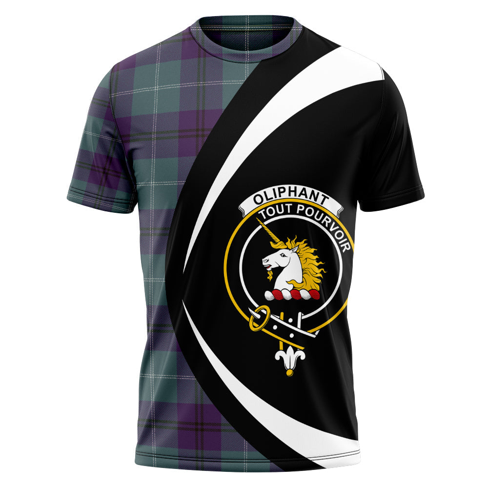 Oliphant Weathered Clan Badge Tartan T-Shirt Circle Style Personalized