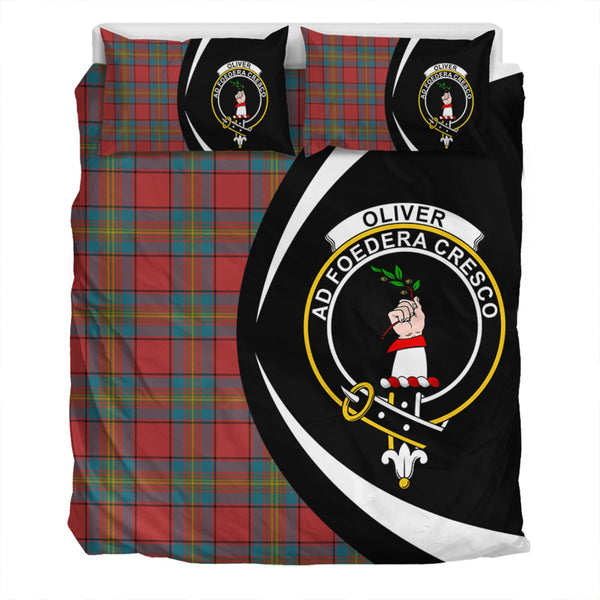 Oliver Ancient Clan Badge Tartan Bedding Set Circle Style