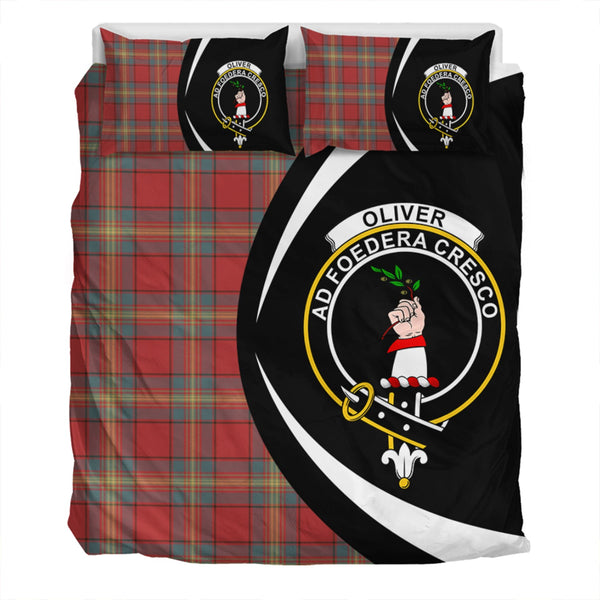 Oliver Weathered Clan Badge Tartan Bedding Set Circle Style