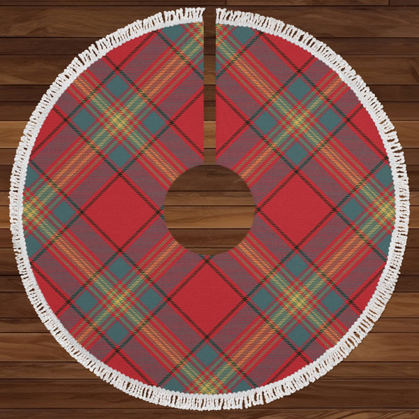 Oliver Weathered Clan Badge Tartan Christmas Tree Skirt