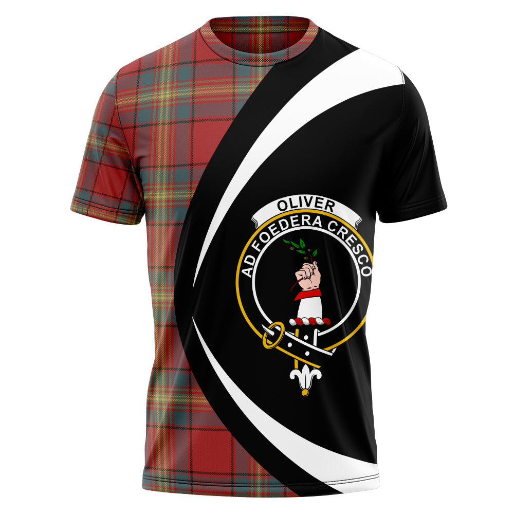 Oliver Weathered Clan Badge Tartan T-Shirt Circle Style Personalized