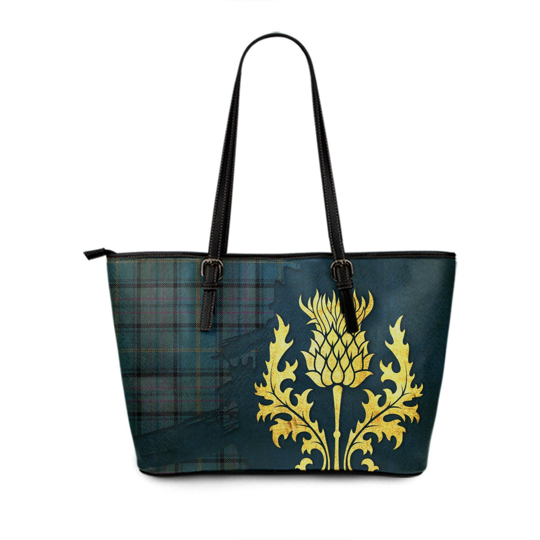 Payne Ancient Tartan Leather Tote Bag Thistle Oldest Style