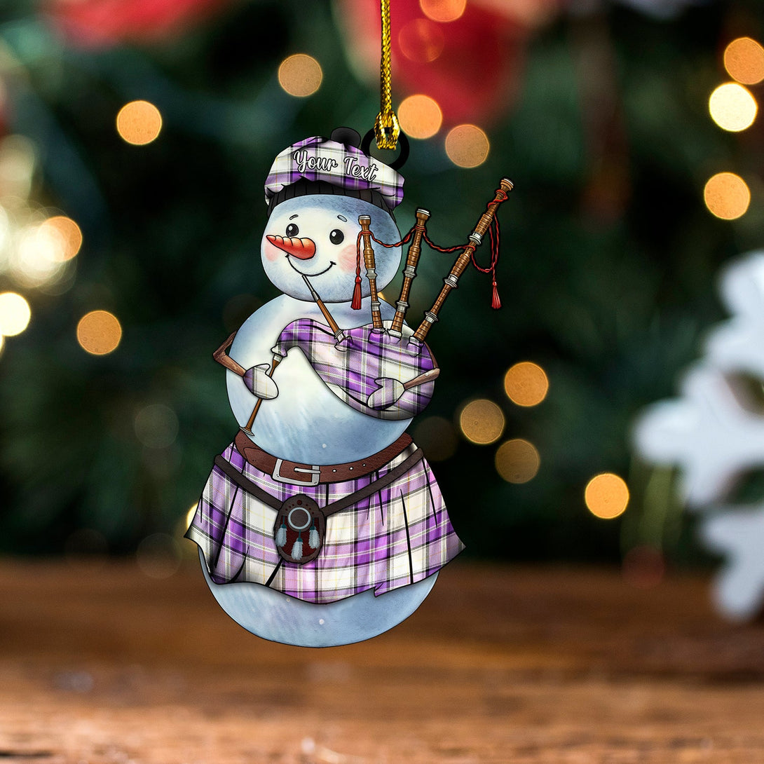 Payne Dress Ancient Tartan Wood Acrylic Ornament Snowman Bagpipe Personalized