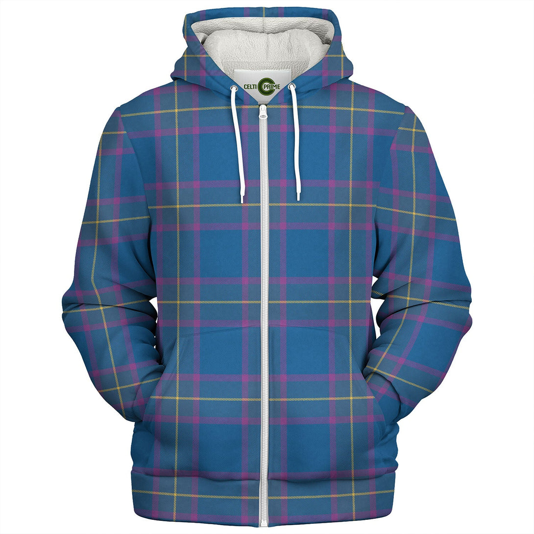 Peacock Samantha (Paucok Samantha) Ancient Tartan Sherpa Hoodie