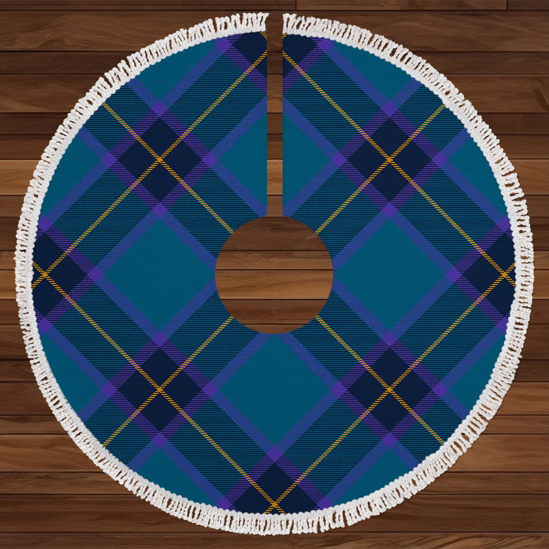 Peacock Samantha (Paucok Samantha) Modern Tartan Christmas Tree Skirt