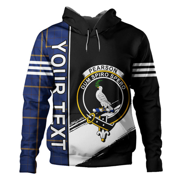 Pearson Modern Clan Badge Tartan Hoodie Quarter Style Personalized