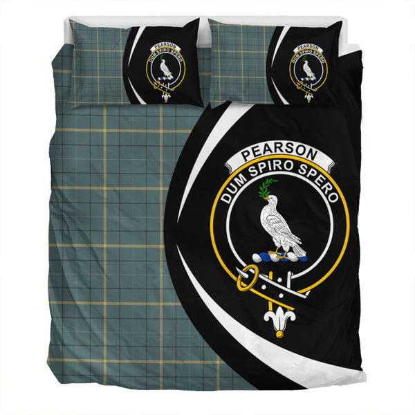 Pearson Weathered Clan Badge Tartan Bedding Set Circle Style