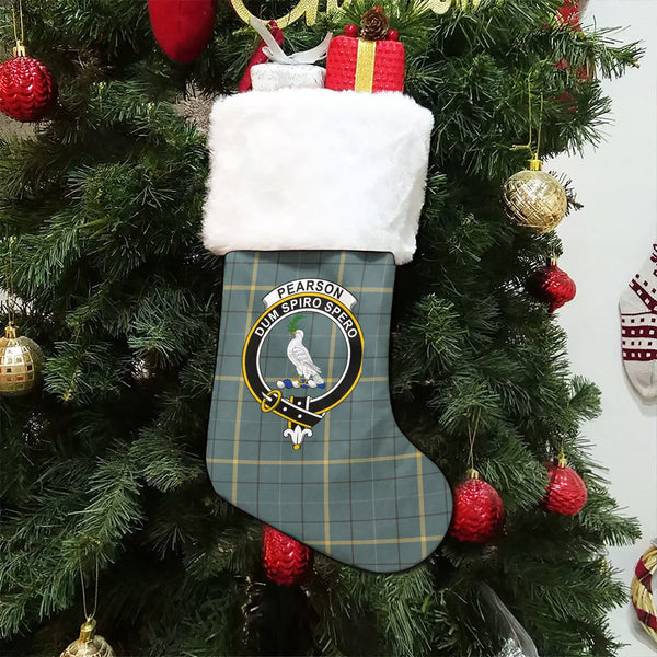 Pearson Weathered Clan Badge Tartan Christmas Stocking