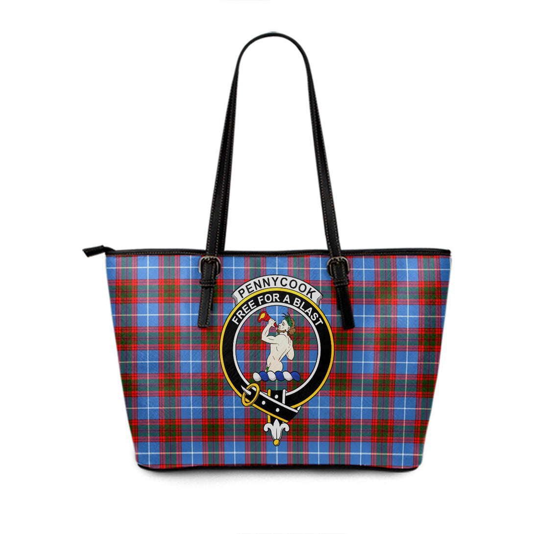 Pennycook Clan Badge Tartan Leather Tote Bag