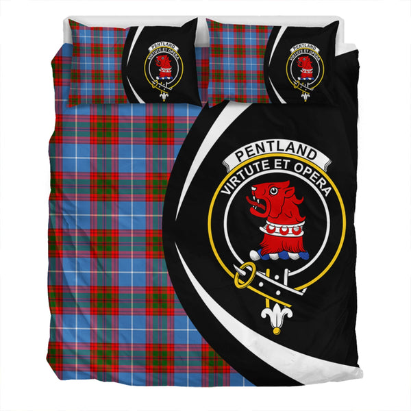 Pentland Clan Badge Tartan Bedding Set Circle Style